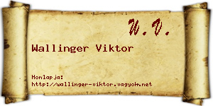 Wallinger Viktor névjegykártya